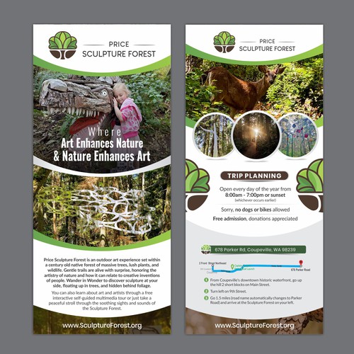 Enticing Rack Card for Unique and Fun Sculpture Park Nature Preserve Design by Dzine Solution