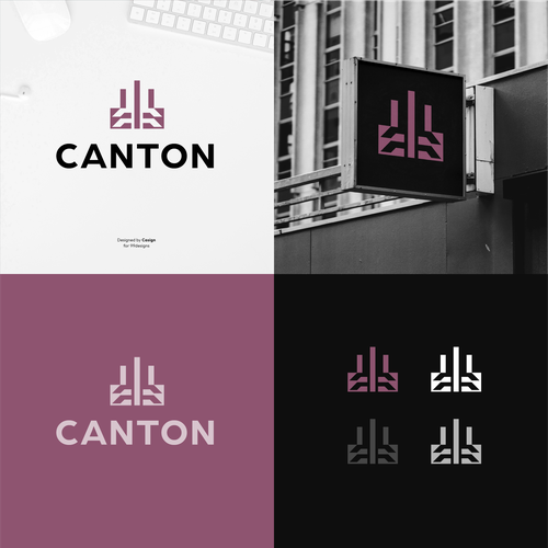 Logo for an office complex named The Canton Cosmopolitan. Design by casign