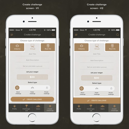 Challenge App Design by Ennomany