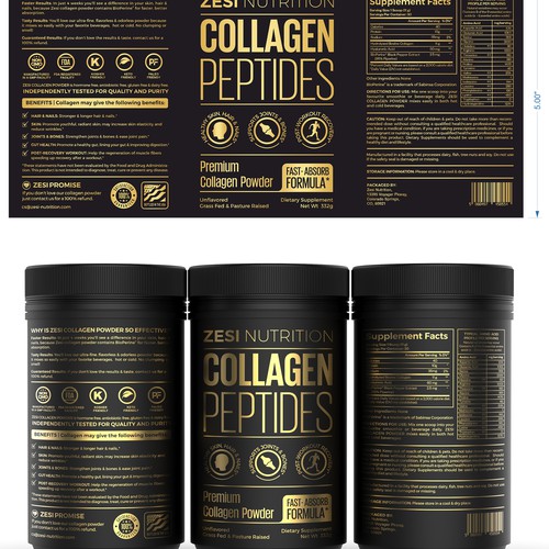 Design an attention grabbing, modern label for our collagen supplement Design by Imee008