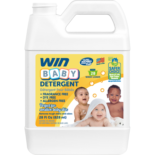 WIN Baby Detergent bottle label Design by Helma