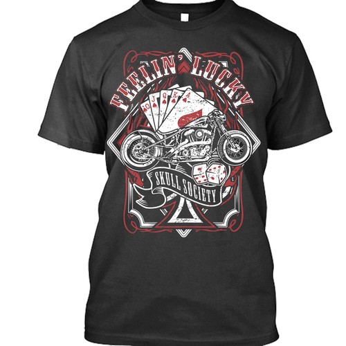 Design A Men's Motorcycle & Poker T-shirt 