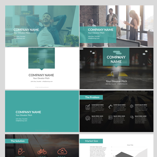 "99designs Presentation Template for Startups" winning PowerPoint template by magicball