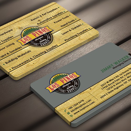 Los Pinos Hardware & Building Supply Business Card Contest! Design réalisé par Nerys Design™