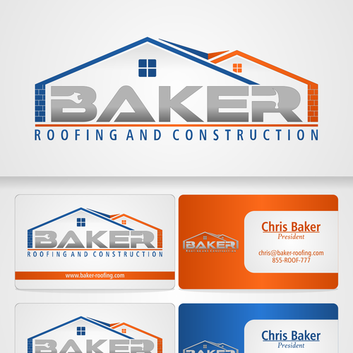 New logo and business card wanted for Baker ROOFING and Construction Réalisé par Mikhael Resi