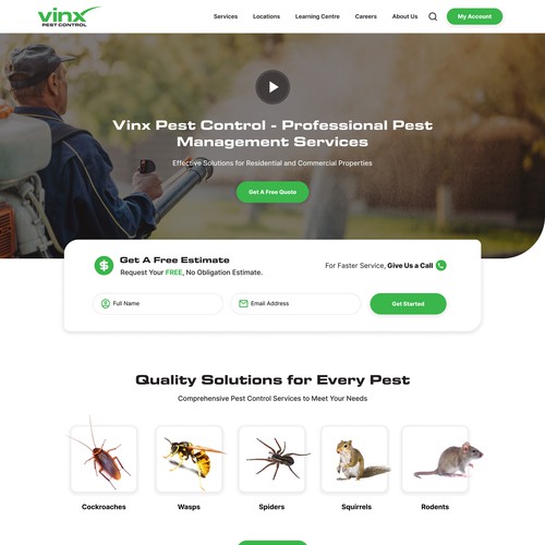 Pest Control Company - Website Re-Design Design by Anant Gupta