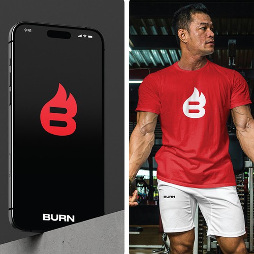 “Design a fierce, industrial-chic brand identity for a HIIT gym called BURN” Design by MuseMill
