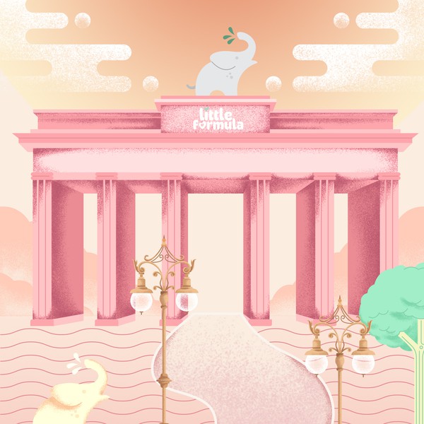 Postcard Design Picturing Brandenburg Gate