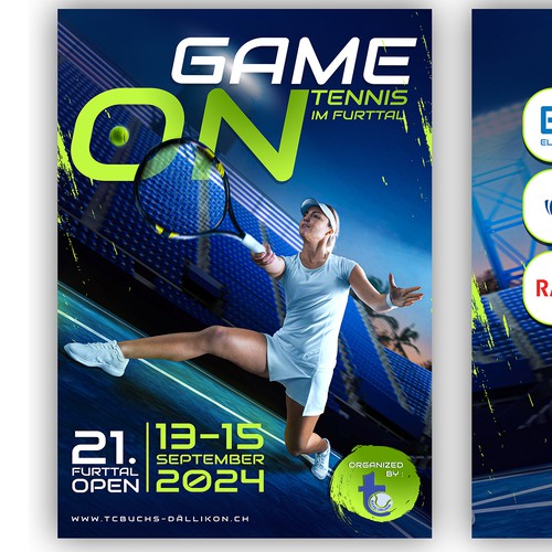 Aces & Action: Cool Flyer for a Tennis Tournament Design by thily