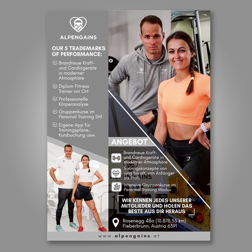 Design di a5 poster design for special gym in the mountains / Community & Training... di Dzhafir