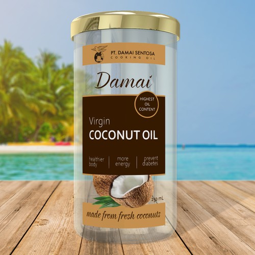 Design A Fresh Packaging Label For Damai Virgin Coconut Oil A