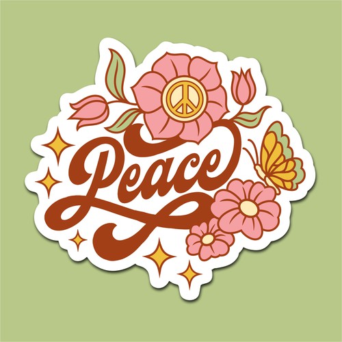 Design A Sticker That Embraces The Season and Promotes Peace Diseño de Prasetyadavid