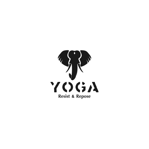 punk-rock elephant logo, for conflict yoga specialists. Design by Margon Designs™