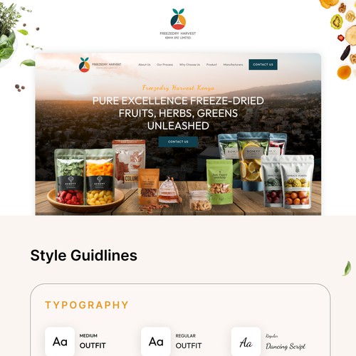 We need a web design for a freeze dried product factory in Kenya Design by FuturisticBug