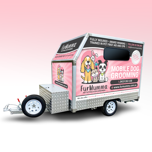 Design a cohesive wrap for our grooming trailer Design by Rose ❋