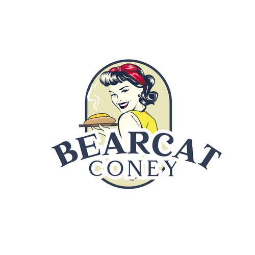 G-Rated Cartoon PinUp Girl girl logo for Retro Coney Hotdog restaurant Design by nindadian