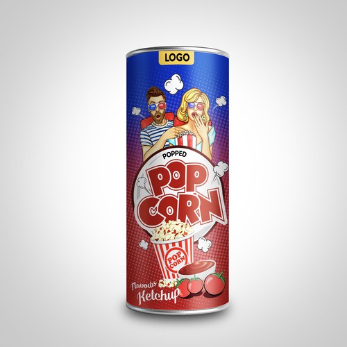 Design Premium Quality Popped Pop Corn Packaging di sougatacreative