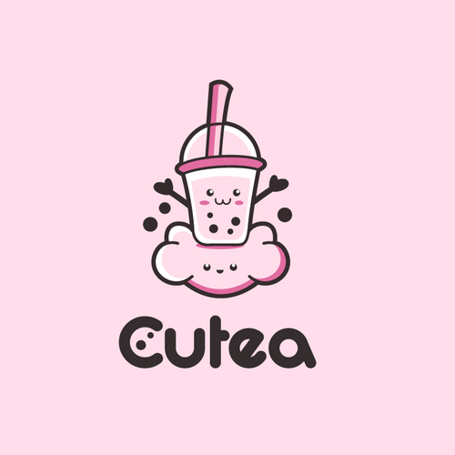 Cute and clean logo for boba/bubble tea shop! Design by AdriánKG