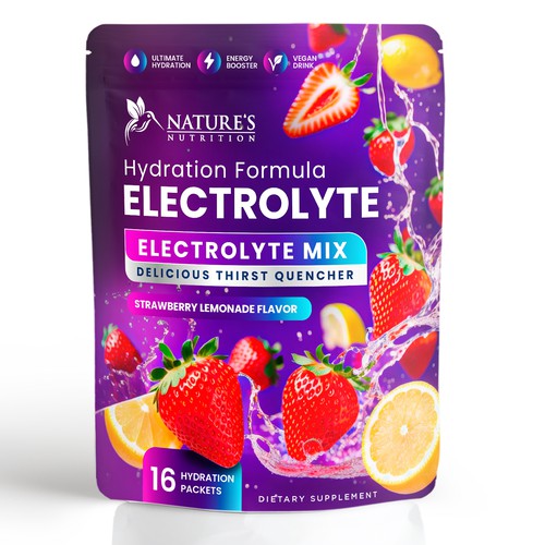 Refreshing Hydration Electrolytes Design Needed for Nature's Nutrition Design by Davi Giolo ★