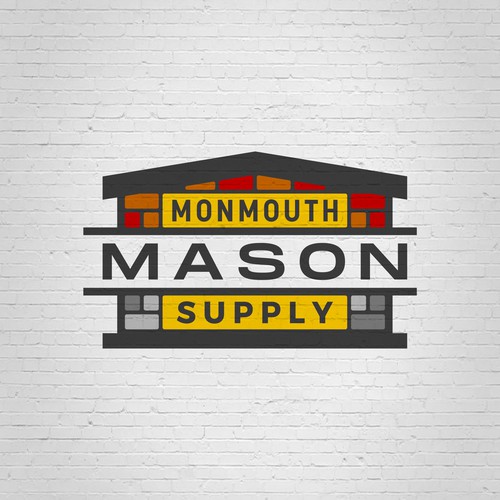 Designs Mason Supply Store Logo (Brick & Block Mason) Logo design