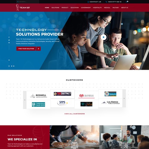 Technology Solutions Provider Website Design Framework Design by OMGuys™