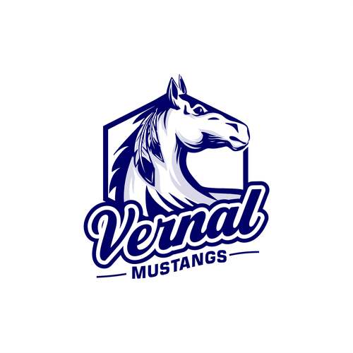 Middle school mustang logo cool enough for your kid to wear Design by samsoel