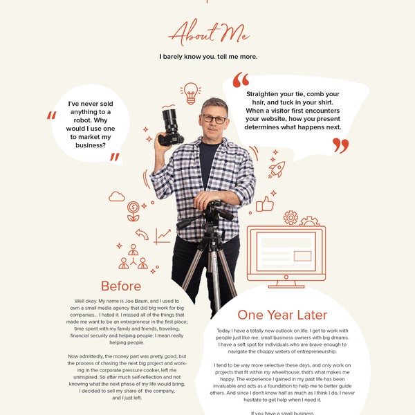 Web page design for a websites builder