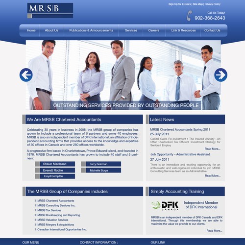 Create the next website design for MRSB  Diseño de LR-JD