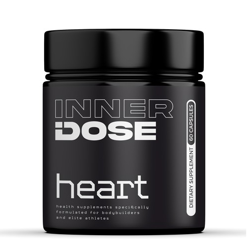 Minimal supplement bottle label design for male elite athletes Design by Imee008