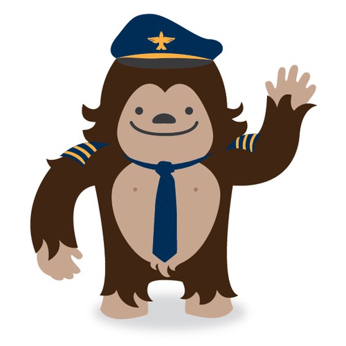 Sasquatch Illustration for SeaPort Airlines Design by LollyBell