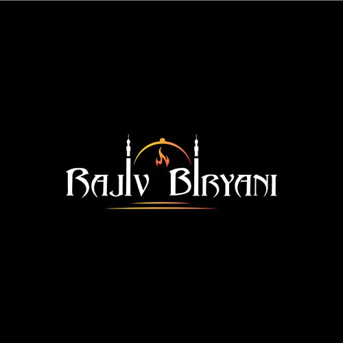 Indian Food Cloud Kitchen Logo Design, Rajiv Biryani Design by Monk Brand Design