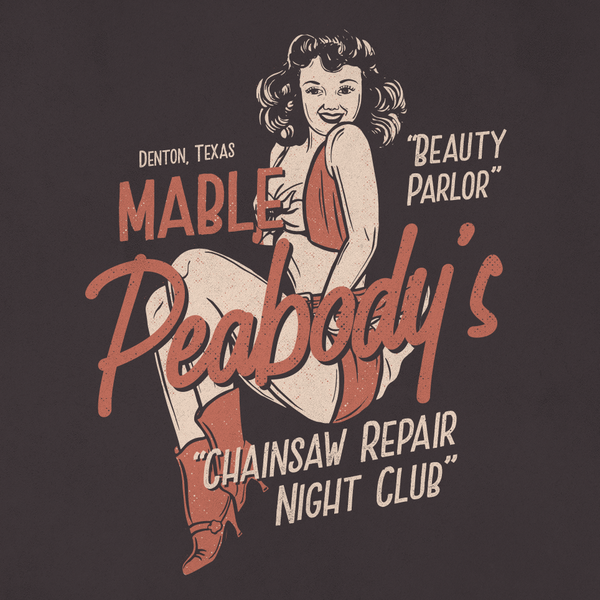 Design by Irudh titled "Illustration for Retro Lesbian Bar Mable Peabody’s Beauty Parlor and Chainsaw Repair"