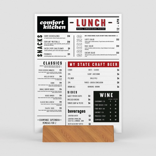 Design a cool new menu for a breakfast & lunch spot in Upstate NY Design by Along99
