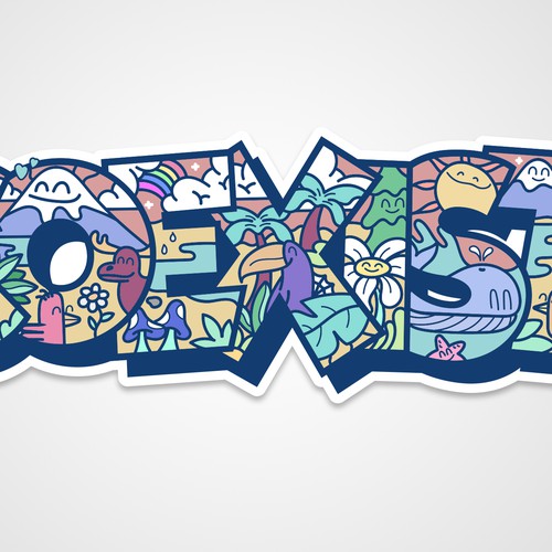 NEED FUN AND COLORFUL "COEXIST" STICKER ILLUSTRATED Design by PEDROVALERODSGN ✅