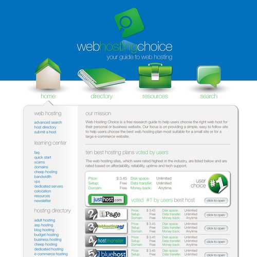 Redesign WebHostingChoice.com Design by Graphic Propaganda