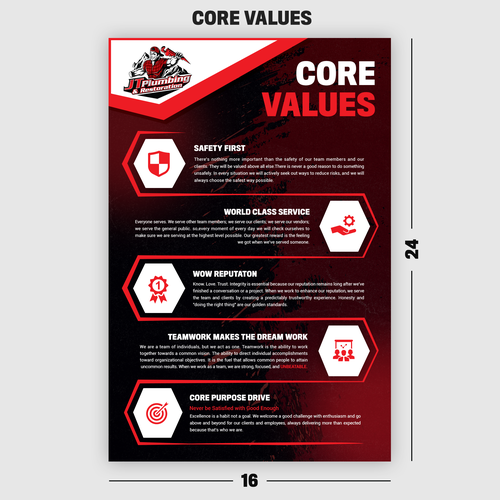 BUSINESS VISION & CORE VALUES - TWO PAGE CONTEST Design by RP 07™