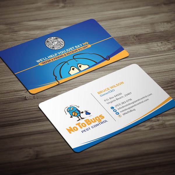 NoToBugs Pest Control — Business Card Design.