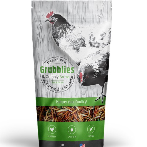 Awesome package needed for pet chicken treats! Design by markomavric