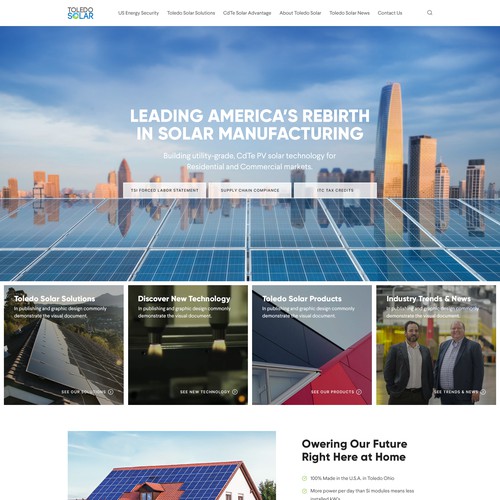 Website Redesign for Solar Panel Manufacturer and Tech Company Design by pixelwebplanet