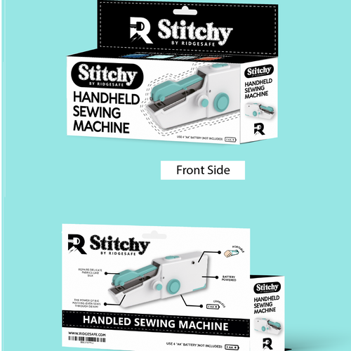 Create Packaging for Moden Handheld Sewing Machine Design by LA Designs.