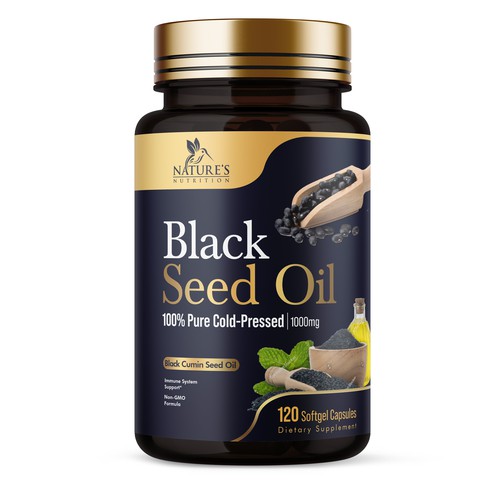 Natural Black Seed Oil Design Needed for Nature's Nutrition Design by UnderTheSea™