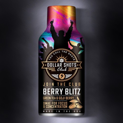 Create an eye-catching energy shot drink bottle design for the relaunch our eCommerce Supplement Shot Co.!! Design by Dimanist