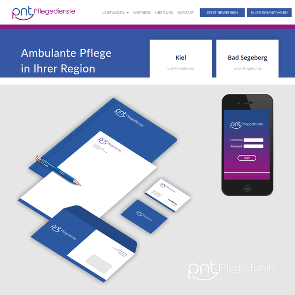 Design by ReesQ titled "PNT Pflegedienste"