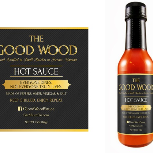 Bottle label for gourmet hot sauce -- a whole new approach to hot sauce marketing Design by asarmiento