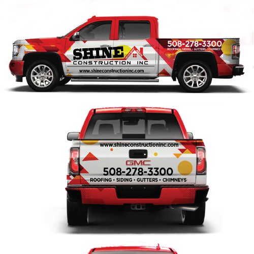 Roofing Company needs vehicle wrap! Guaranteed! Modern & Elegant for GMC Denali 2018 White Truck ! Design por Muhammad Shahrooz