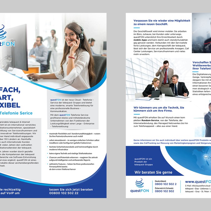 Questfon New Design Of Marketing Datasheet Postcard Flyer Or