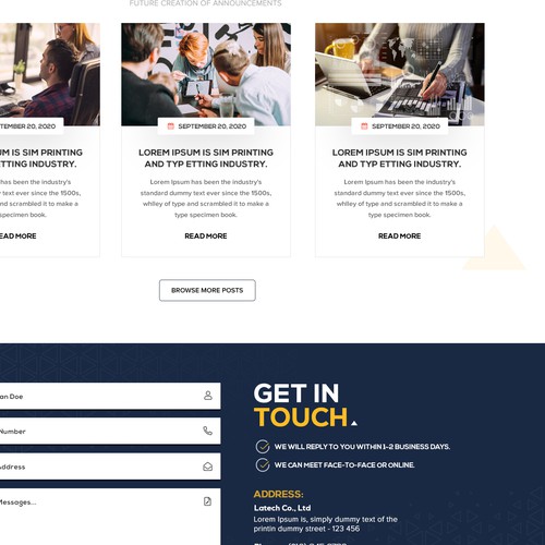 Please create a corporate page for my IT consulting and software development firm Design by the Sanatan