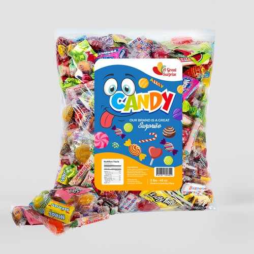 Design a modern, clean, chic, and professional candy label. Réalisé par HASHIM DESIGN ✔️