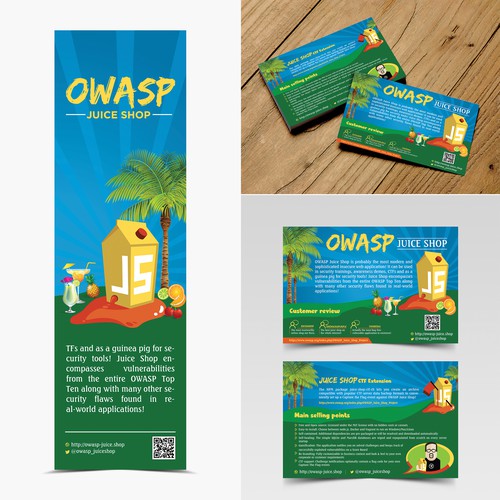 OWASP Juice Shop - Project postcard & roll-up banner Diseño de Logicainfo ♥