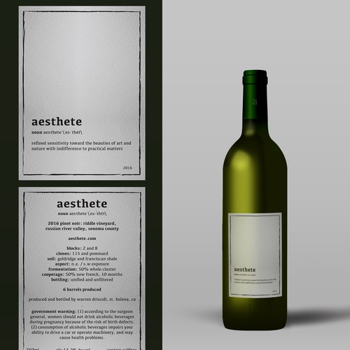 Minimalistic wine label needed Design por tenxdesign
